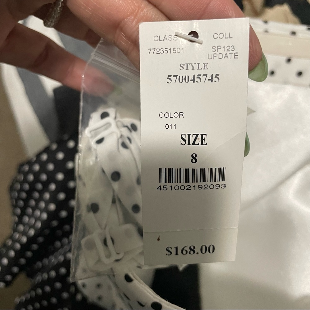 Black House White Market Strapless Dot Dress Size 8 NWT - Picture 7 of 7